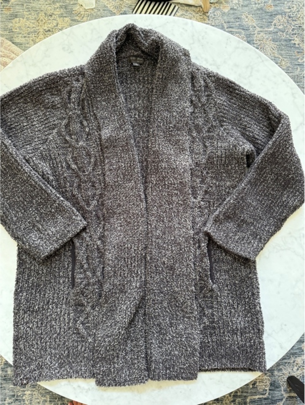 Barefoot Dreams CozyChic Gray Cardigan Sweater Women’s Large Soft Plush